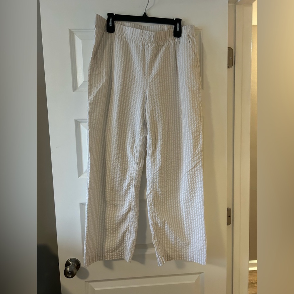 Denim & Co White Textured Pants